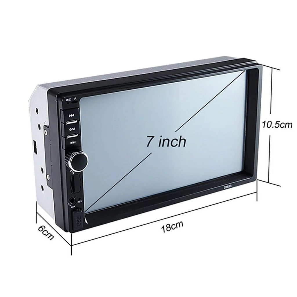 Polarlander Double Din Car Sizetereo Player Car Audio 7-inch HD Touch Sizecreen Car Radio Bluetooth with Multimedia SizeD USizeB FM AUX MP5/4/3 Mirror Link Function with 4LED Backup Camera