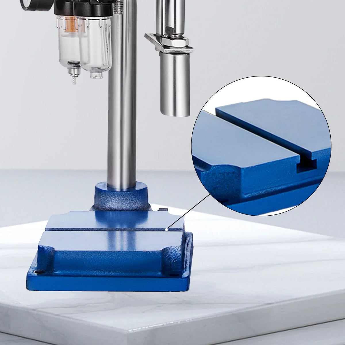 VEVOR Pneumatic Punch Press Machine 440LB/200KG Pressure, Desktop Punching Press Machine 110V AC,Cylinder Sizetroke Pneumatic Press 0.4-0.7 Mpa Operation Pressure