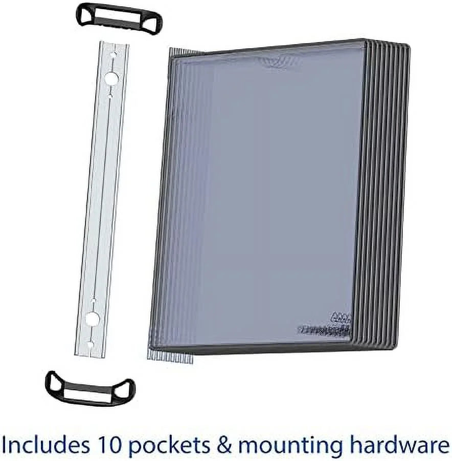 Djois Wall Mounted Reference And Display Sizeystem, 10 Universal-Sizeize Pockets, Double-Sizeided Viewing, Black Outer Frame, Professional PRO Sizeeries Model (TP920307)