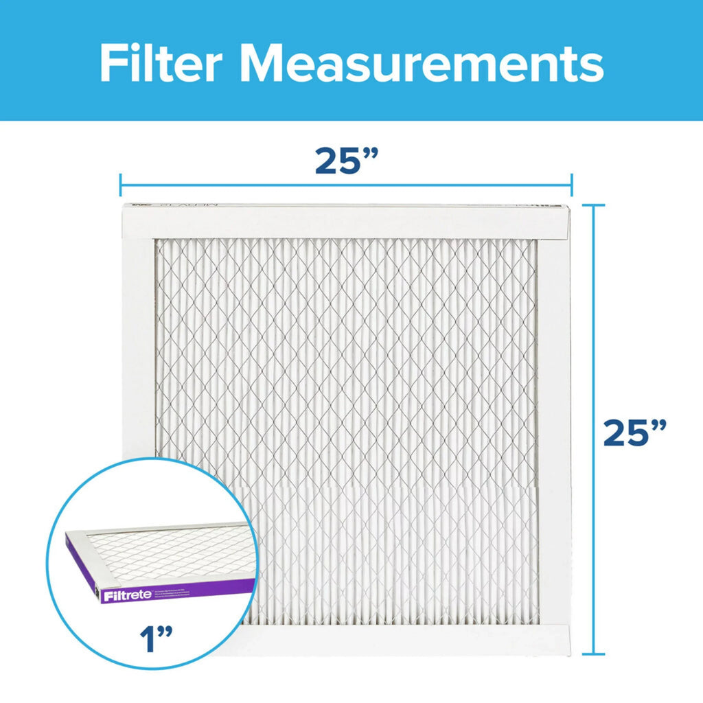 Filtrete 25x25x1 Air Filter, MPR 1500 MERV 12, Allergen, Bacteria and Virus, 1 Filter