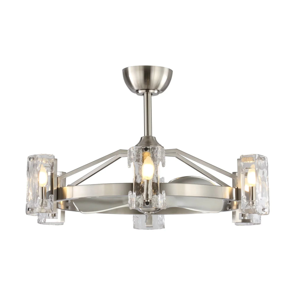 Parrot Uncle Modern Ceiling Fan Indoor with Lights 34 inch, Brushed Nickel