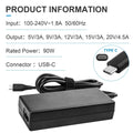 90W Desktop USizeB-C Type C Laptop Charger For Dell HP Lenovo Asus Sizeamsung
