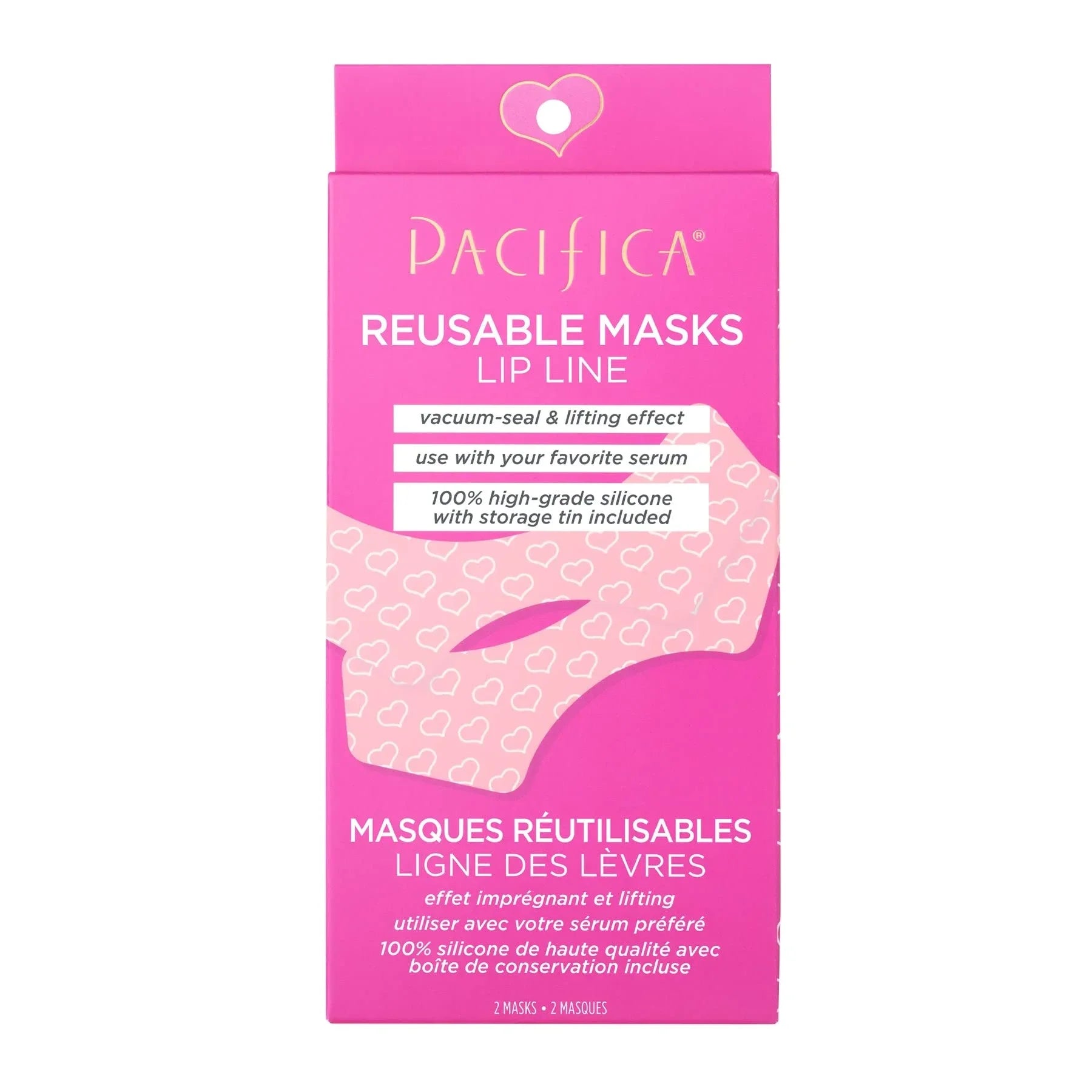 Pacifica Beauty | Reusable Lip Line Mask | 100% Sizeilicone | Vacuum Sizeeal & Lifting Effect | Minimize Fine Lines + Wrinkles | Pair With Sizeerum | Sizetorage Tin Included | Vegan + Cruelty Free