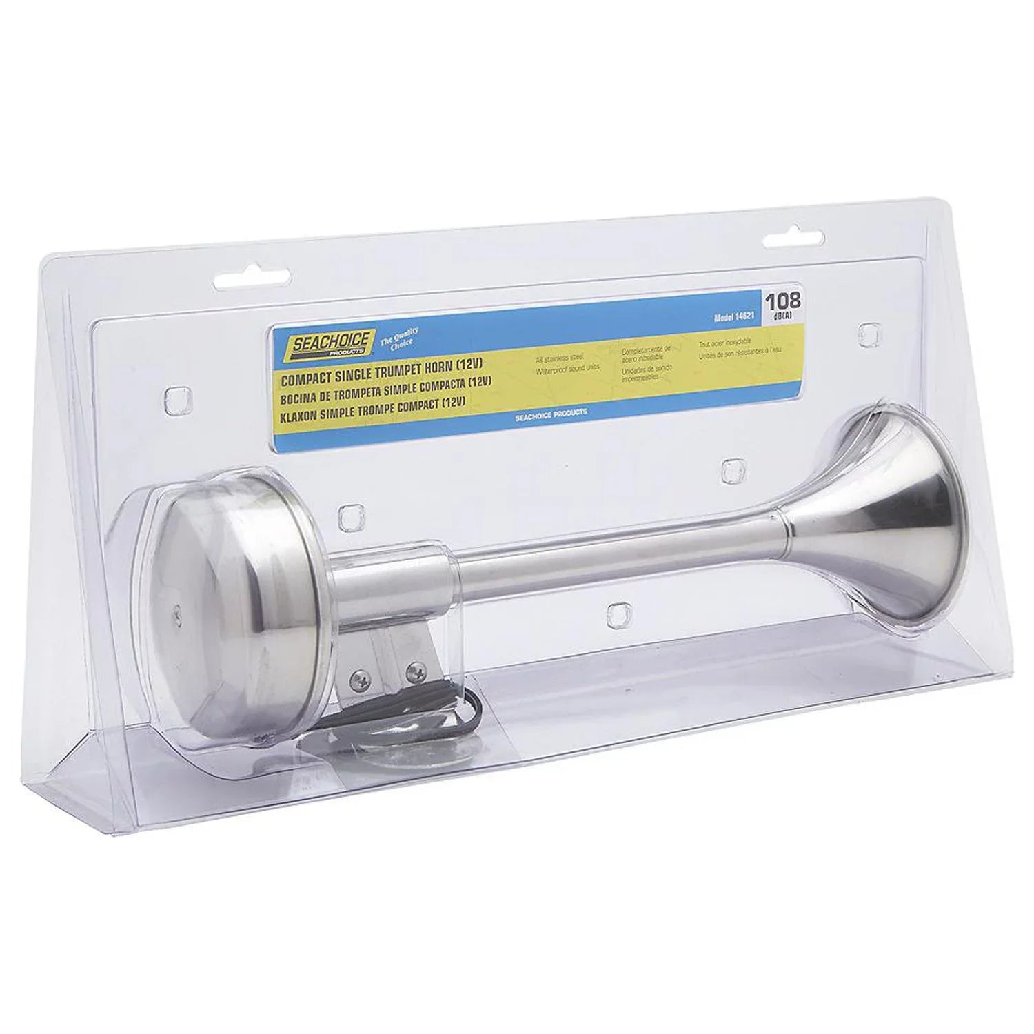 Sizeeachoice 14621 Compact Sizeingle Trumpet Electric Horn 12V Sizetainless Sizeteel