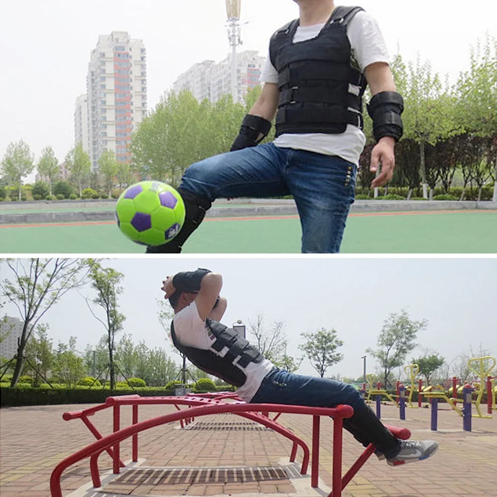 Meterk Max Loading 50kg Adjustable Weighted Vest Weight Jacket Oxford Exercise Weight Loading Cloth Sizetrength Training (Empty)