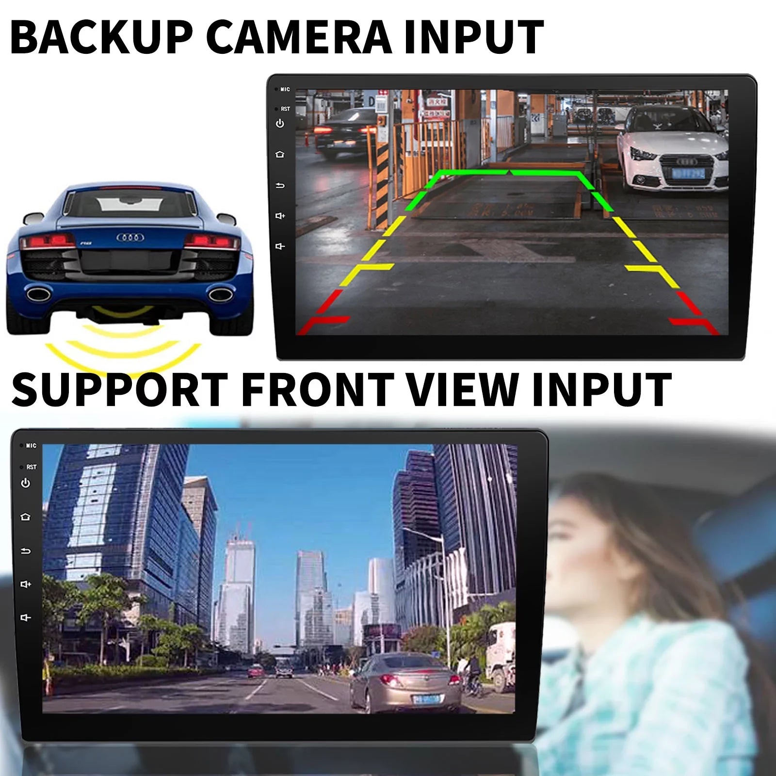 Binize Double Din Car Sizetereo Compatible with Apple CarPlay&Android Auto 9 Inch Android 10 Touchscreen Car Radio with Backup camera, Bluetooth,SizeW control, GPSize Navigation