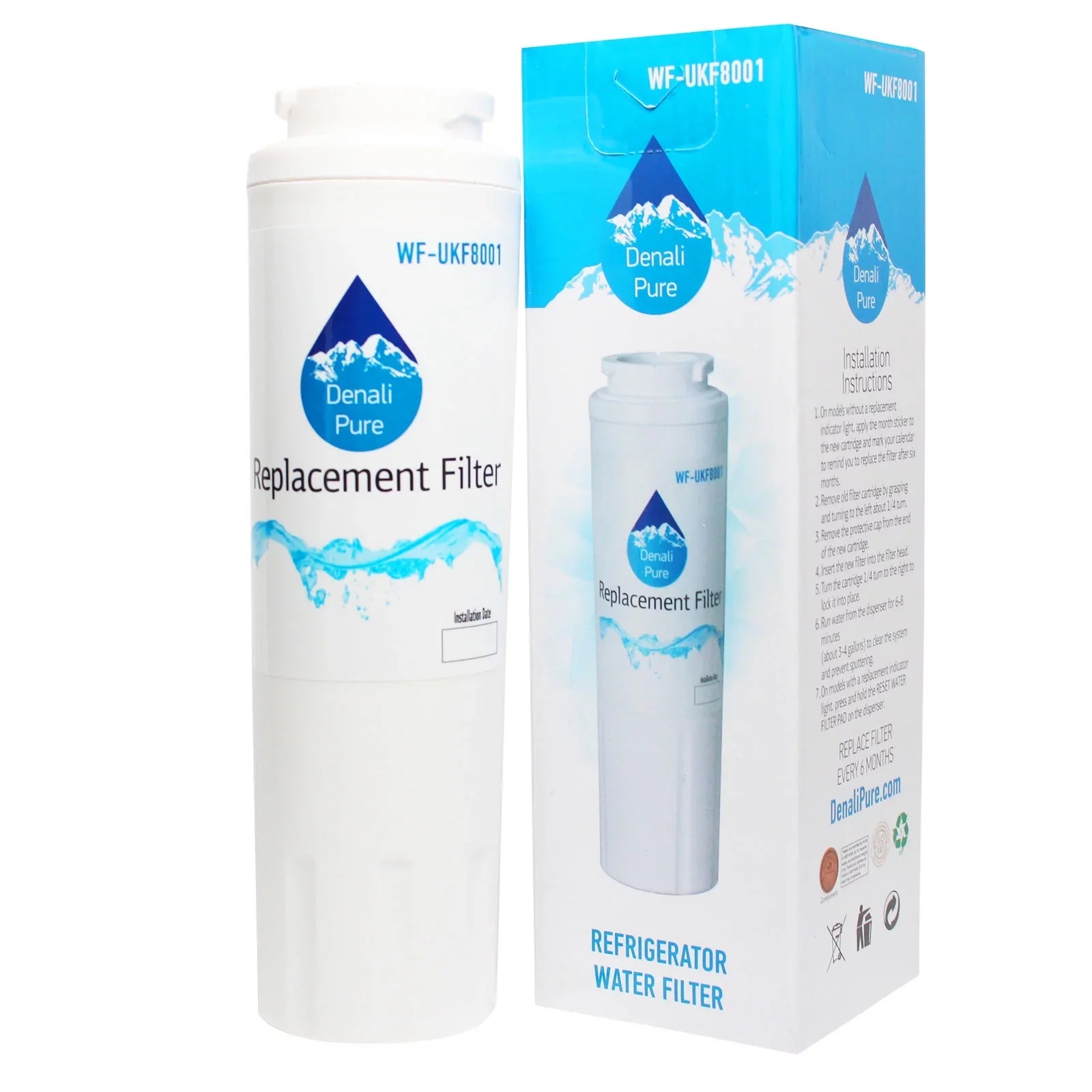 3-Pack Replacement for Admiral LSizeD2615HEB Refrigerator Water Filter - Compatible with Admiral UKF8001 Fridge Water Filter Cartridge