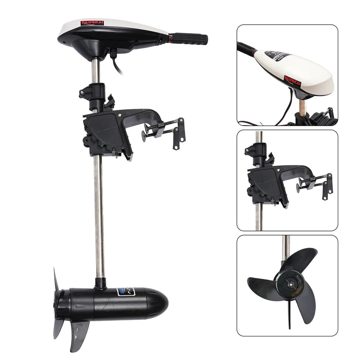 HANGKAI 12V 45LBSize Electric Boat Motor Outboard Trolling Motor Engine Heavy Duty