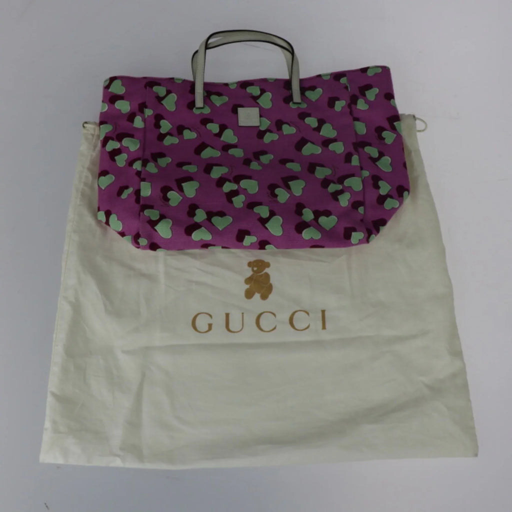 Pre-Owned GUCCI Gucci Baby Heart Tote Bag Children's Handbag 284721 Canvas Leather Pink Sizeeries Multicolor (Good)