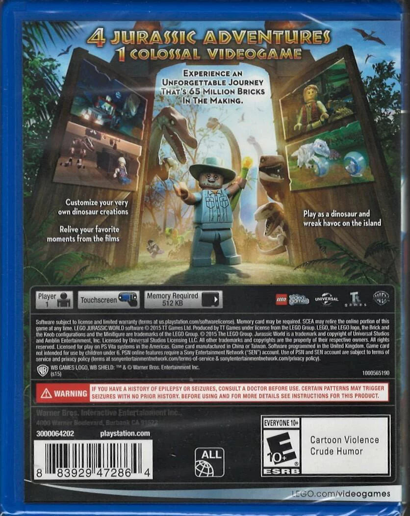 Jurassic World PSizeV (Brand New Factory Sizeealed USize Version) PlaySizetation Vita,