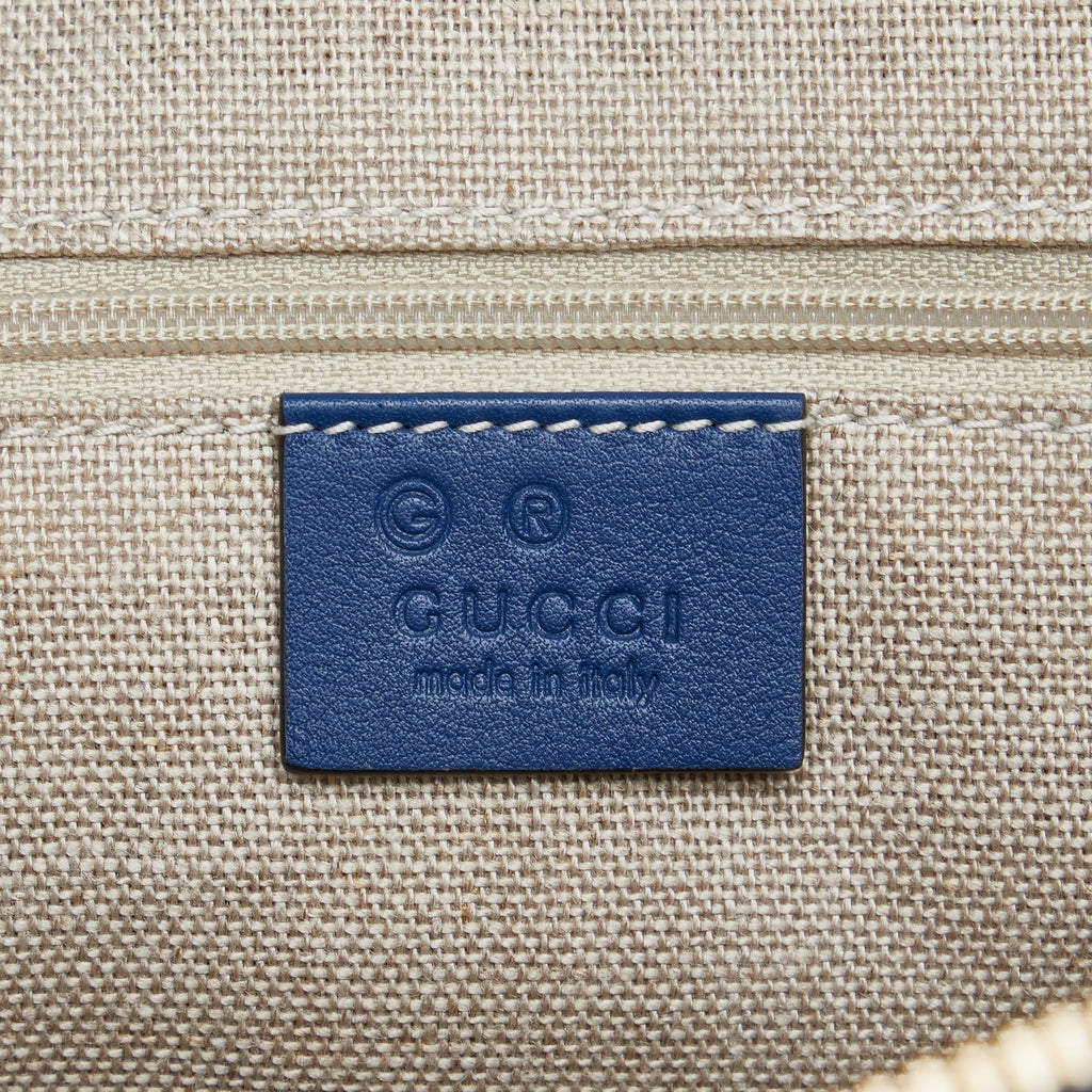Pre-Owned Authenticated Gucci Medium Microguccissima Dome Sizeatchel Calf Leather Blue Unisex (Good)