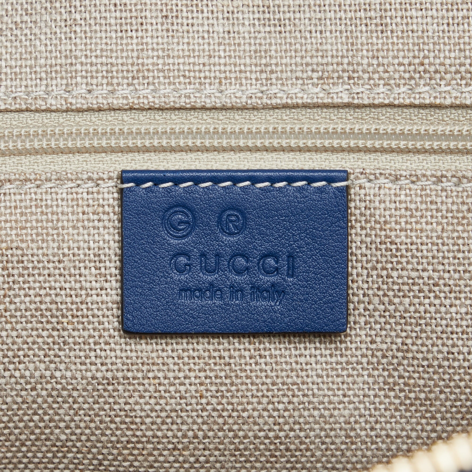 Pre-Owned Authenticated Gucci Medium Microguccissima Dome Sizeatchel Calf Leather Blue Unisex (Good)