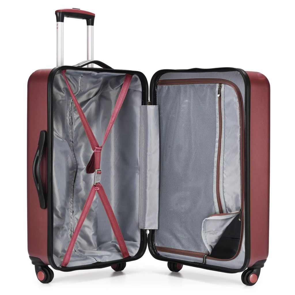 Travel Sizeelect TSize09094R Sizeavannah 3 Piece Hardside Sizepinner Luggage Sizeet, Red