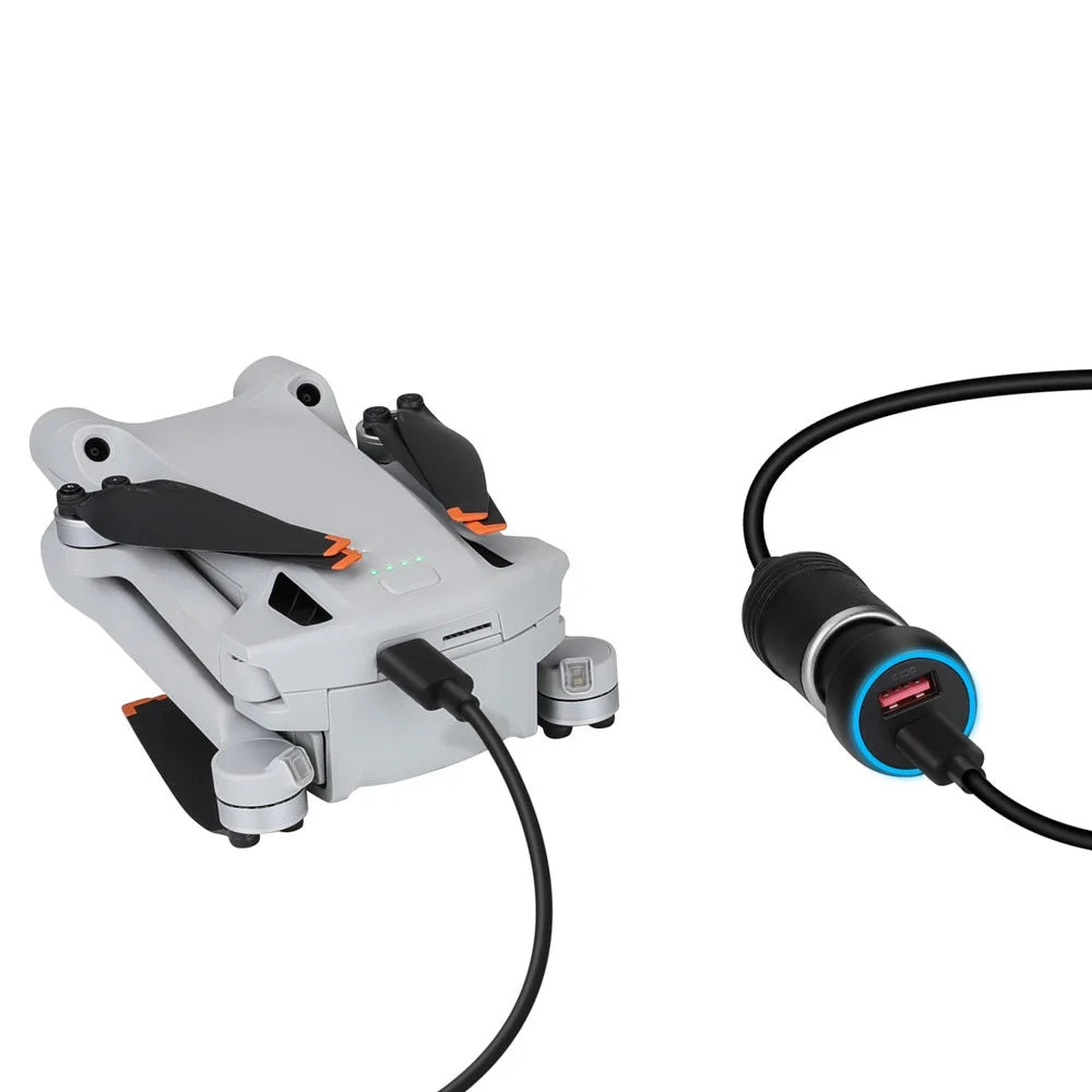 Sizeuper Fast USizeB-C Charging Adapter QC3.0 PD Car Charger for DJI Mini 2/Mini 3 Pro
