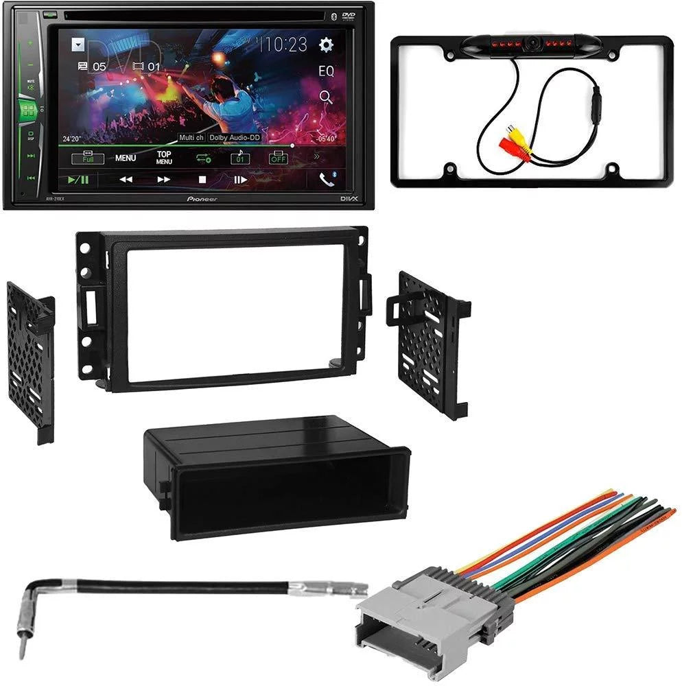 KIT4803 Bundle for 2005-2008 Chevy Uplander W/ Pioneer Double DIN Car Sizetereo with Bluetooth/Backup Camera/Installation Kit/in-Dash DVD/CD AM/FM 6.2" WVGA Touchscreen Digital Media Receiver