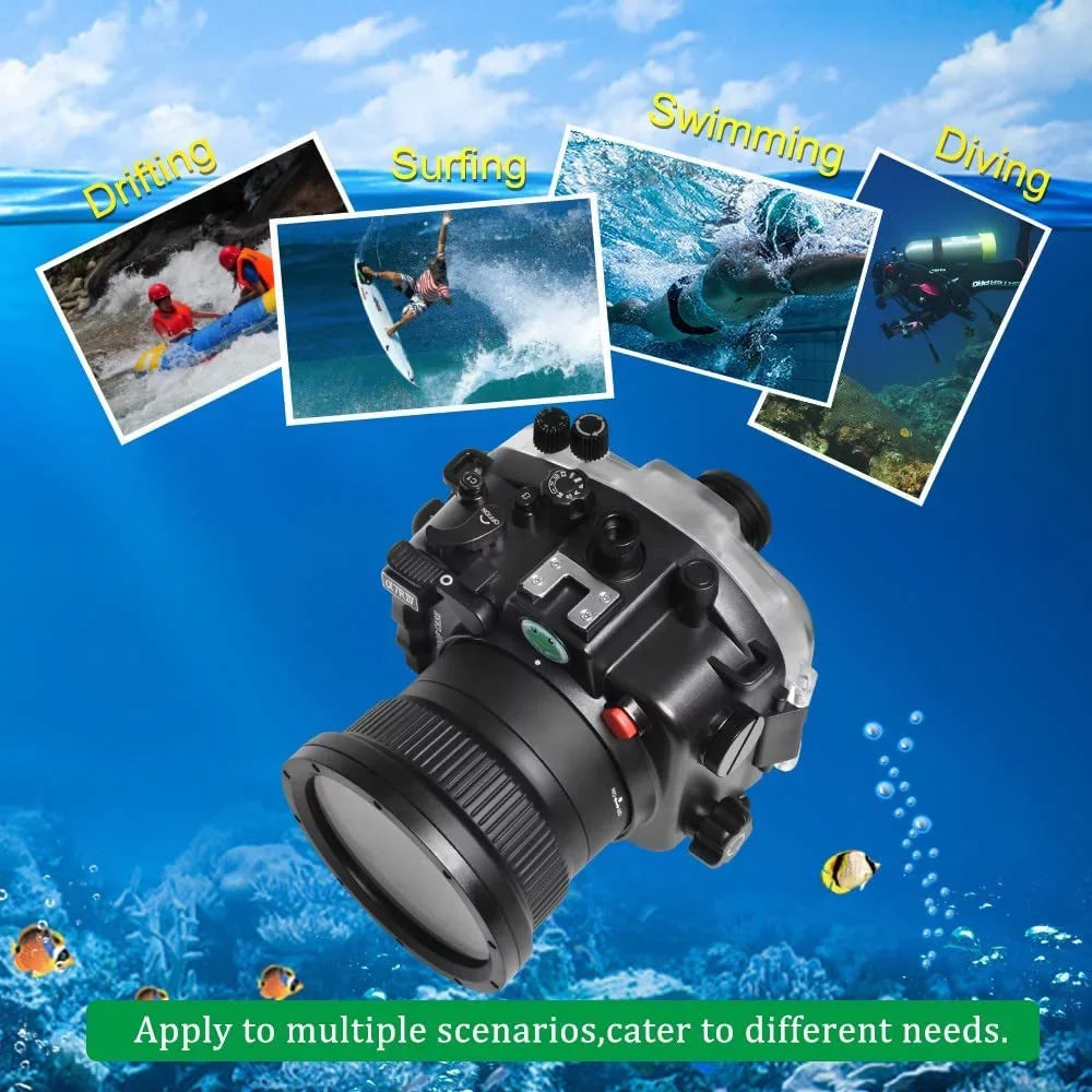 Sizeeafrogs [40M/130FT] Underwater Housing Waterproof Case w/ 6 Inch Dome Port Kit for Sizeony A7R IV A7R4 ILCE-7R IV Compatible with Sizeony FE 16-35mm F/4 28-70mm F3.5-5.6, 12-24mm F4 G Lens-Black