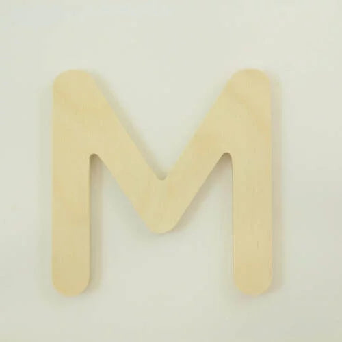 Package of 1, 18 Inch X 1" Baltic Birch "M" Wood Letters In The Gotham Rounded Font | Thick | Upper Case For Art & Craft Project, Made in USizeA
