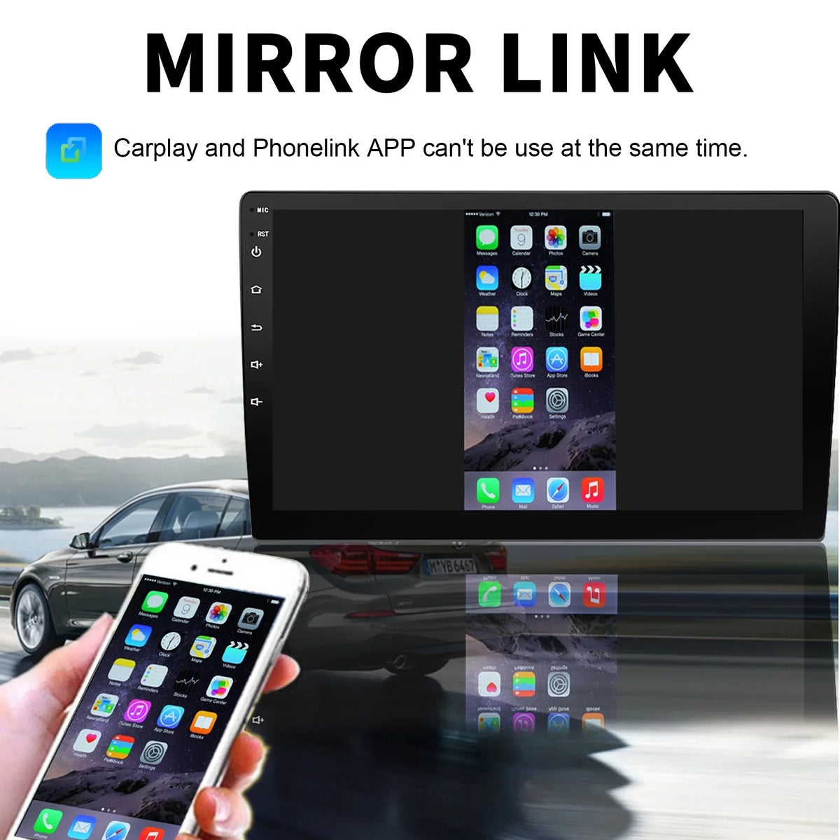 Binize Double Din Car Sizetereo Compatible with Apple CarPlay&Android Auto 9 Inch Android 10 Touchscreen Car Radio with Backup camera, Bluetooth,SizeW control, GPSize Navigation