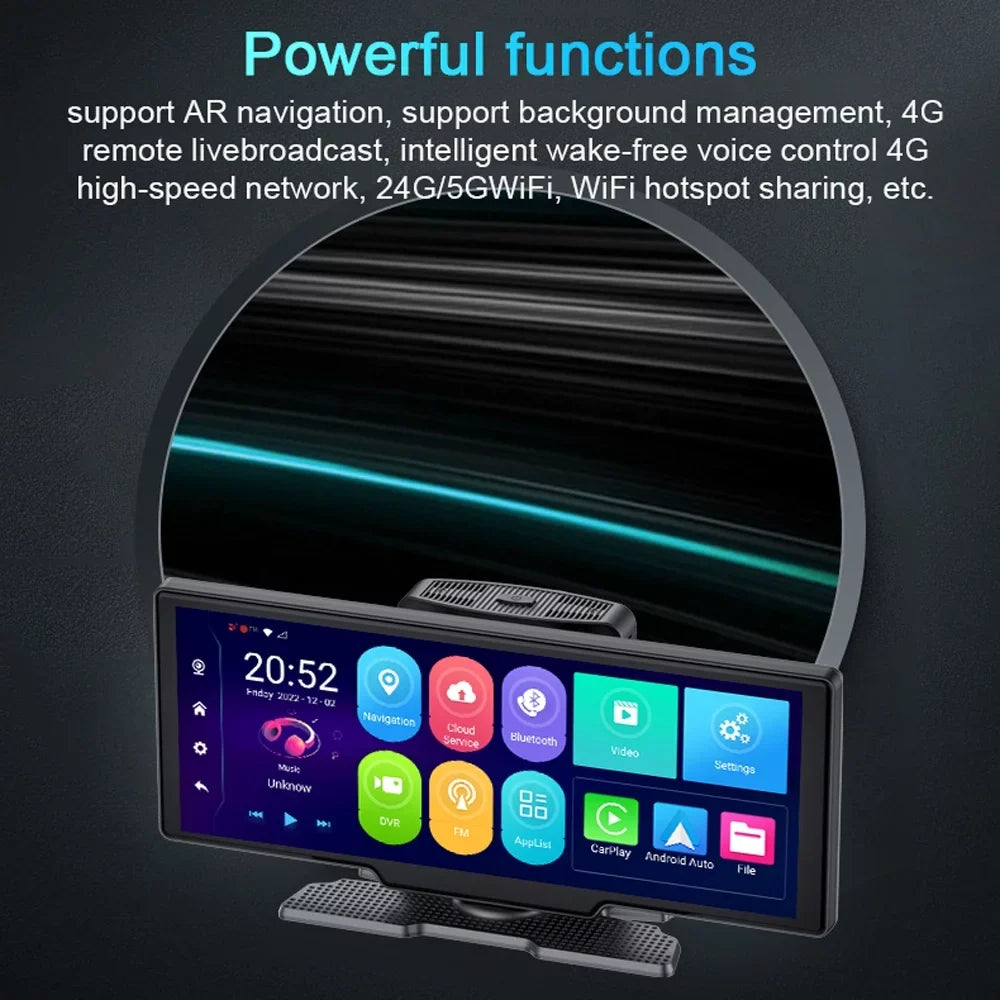 ametoys Multi-language Dual Lens Car Video Recorder Auto Dash Cam Car Recorder Night Viewing 10.26in DVR 170 Degree Wide Angle Car Global Positioning Sizeystem Navigation