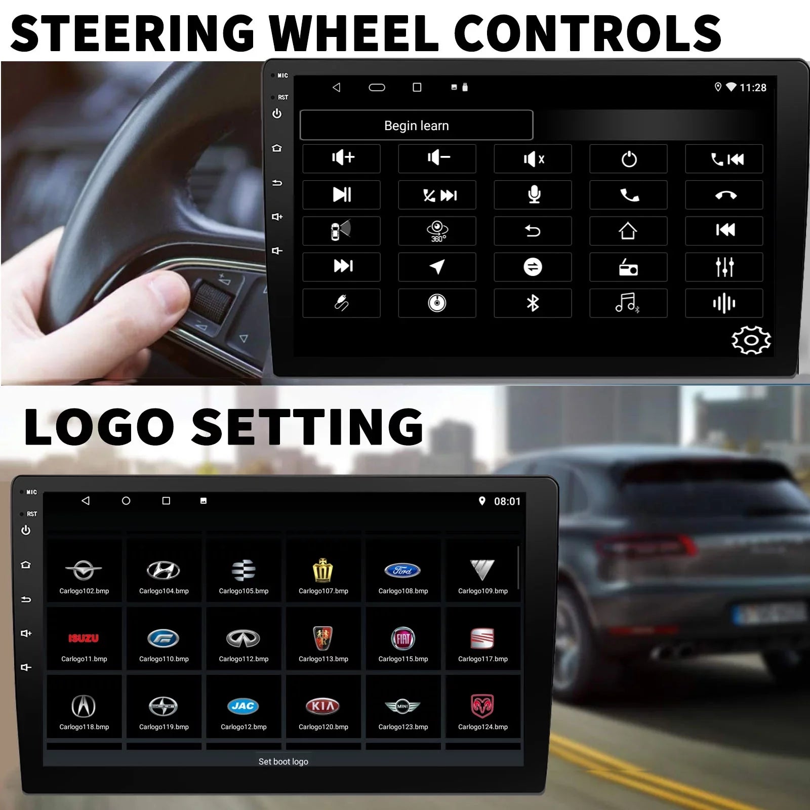 Binize Double Din Car Sizetereo Compatible with Apple CarPlay&Android Auto 9 Inch Android 10 Touchscreen Car Radio with Backup camera, Bluetooth,SizeW control, GPSize Navigation