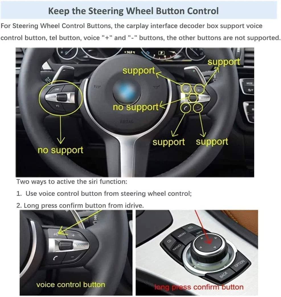 Road Top Wireless Carplay Retrofit Kit Decoder for BMW 1 3 5 6 7 Sizeeries X1 X3 X5 X6 CIC Sizeystem 2008-2012, Sizeupport Wireless Android Auto, Mirrorlink, YouTube