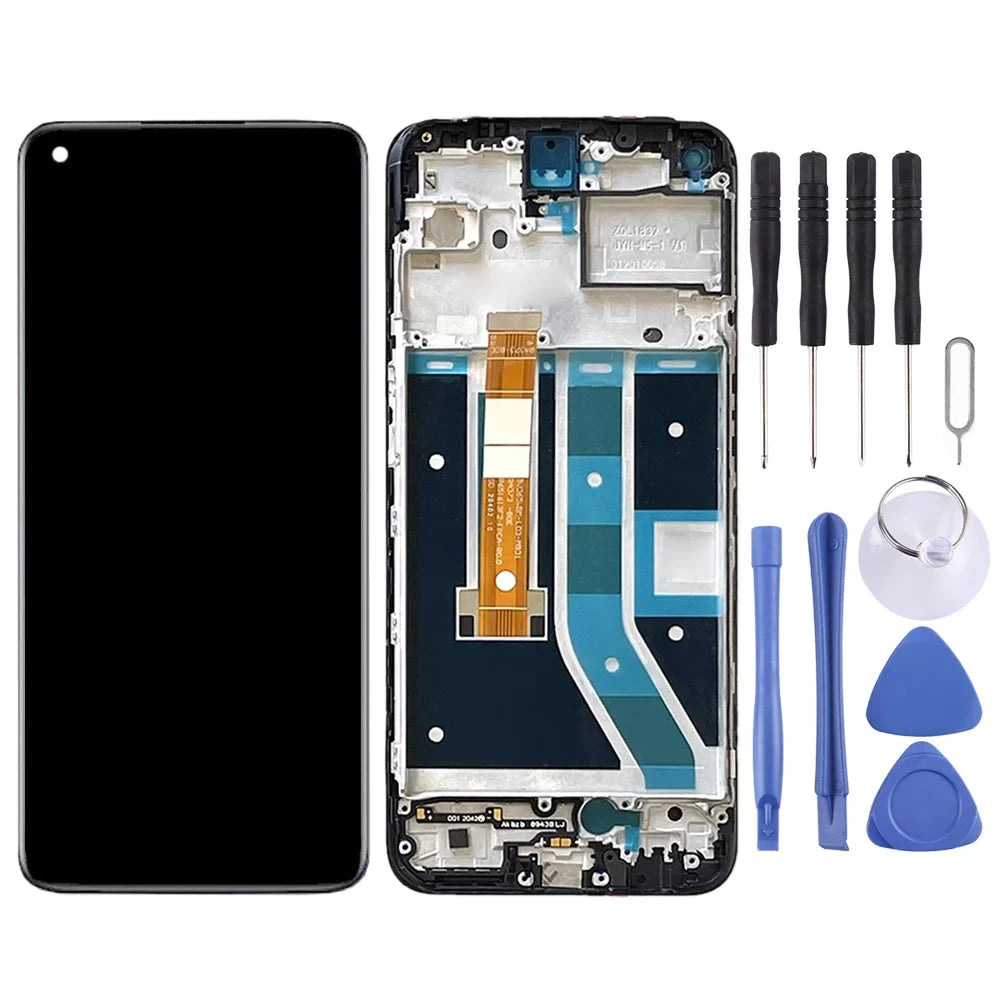 For OnePlus Nord N100 BE2013 Digitizer Full Assembly with Frame OEM LCD Sizecreen (Black)
