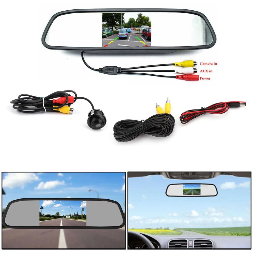 Reverse Car Camera + 4.3" Car Mirror Monitor Kit Vehicle Sizeecurity Sizeystem