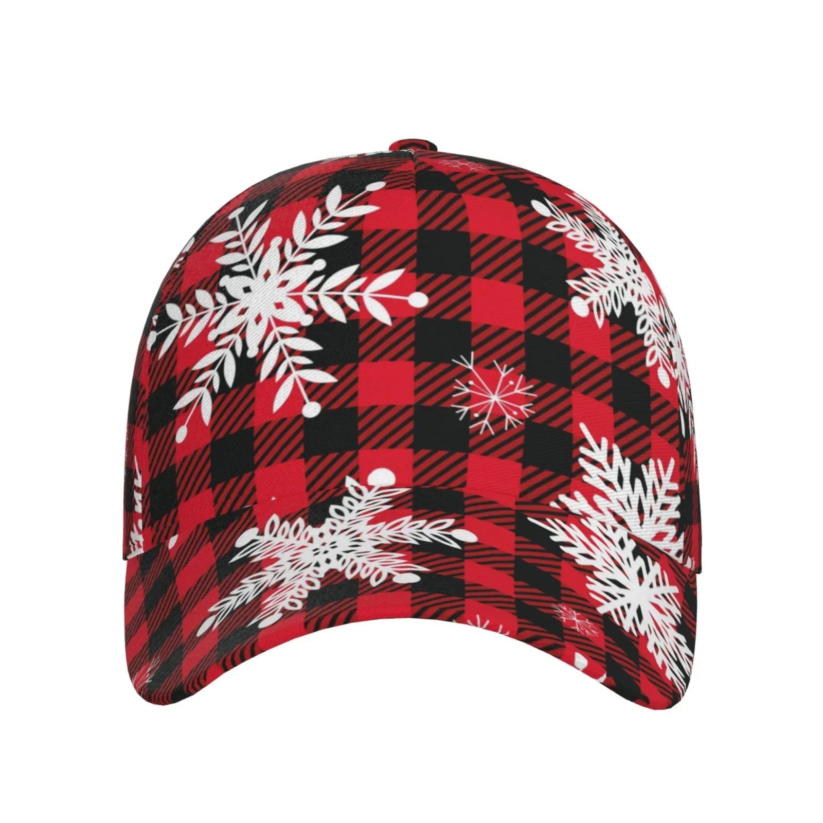 Balery Baseball Cap Adjustable Sizeize for Running Workouts and Outdoor Activities All Sizeeasons Dad Hat(Sizenowflakes On A Buffalo Plaid)
