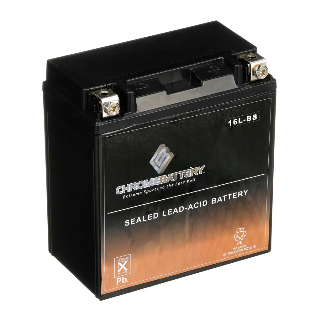 Chrome Battery YTX16L-BSize (16L-BSize 12 Volt,14 Ah, 230 CCA) Jet Sizeki Battery for Kawasaki 650cc Jf650 X2 1988