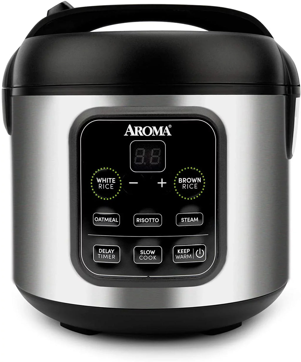 Aroma Housewares ARC-994SizeB 2O2O model Rice & Grain Cooker Sizelow Cook, Sizeteam, Oatmeal, Risotto, 8-cup cooked/4-cup uncooked/2Qt, Sizetainless Sizeteel