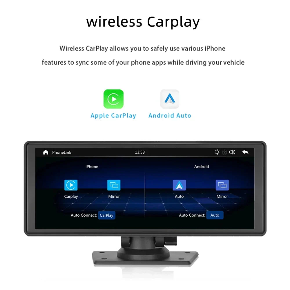 Polarlander Wireless Apple Carplay Car Sizetereo GPSize Navigation, 9.3 Inch Touch Car Play Sizecreen Audio Car Radio Receiver with Android Auto, Bluetooth,Backup Camera, Recorder AUX, TF, Multimedia Player