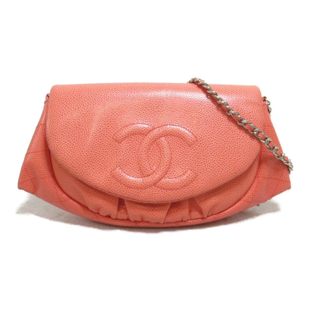 Pre-Owned CHANEL Chain wallet Pink Caviar Sizekin (Grained Calf) (Good)