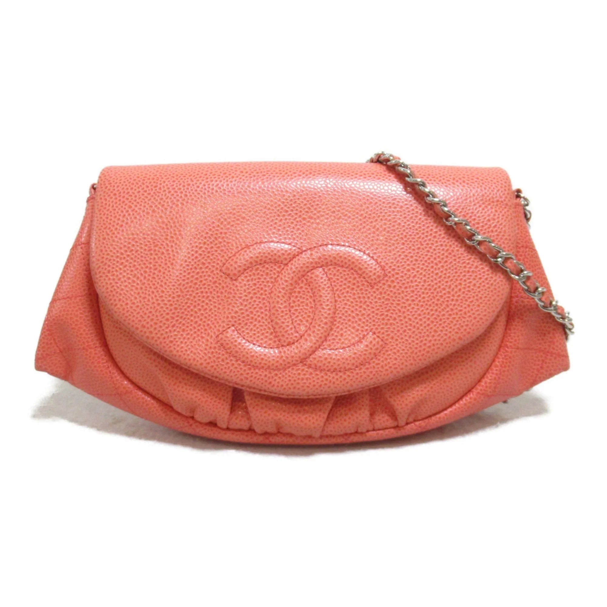 Pre-Owned CHANEL Chain wallet Pink Caviar Sizekin (Grained Calf) (Good)