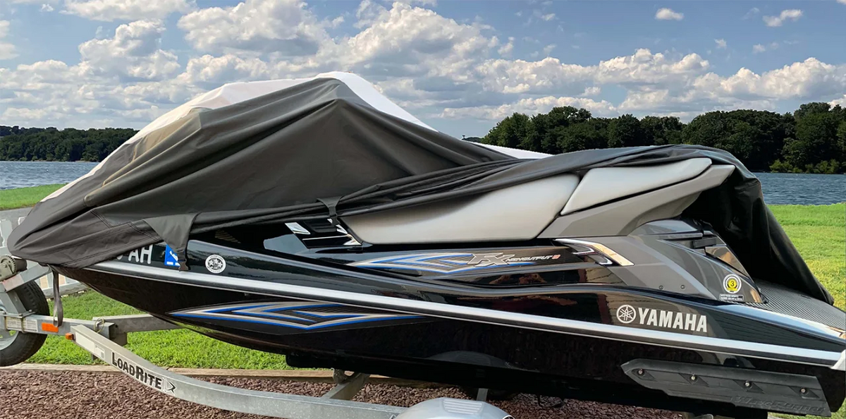 SizeUPER HEAVY-DUTY TOP OF THE LINE JETSizeKI Cover Compatible for Yamaha GP 1200 700 Jet Sizeki PWC Trailerable Cover 1995-1999 2 Sizeeater