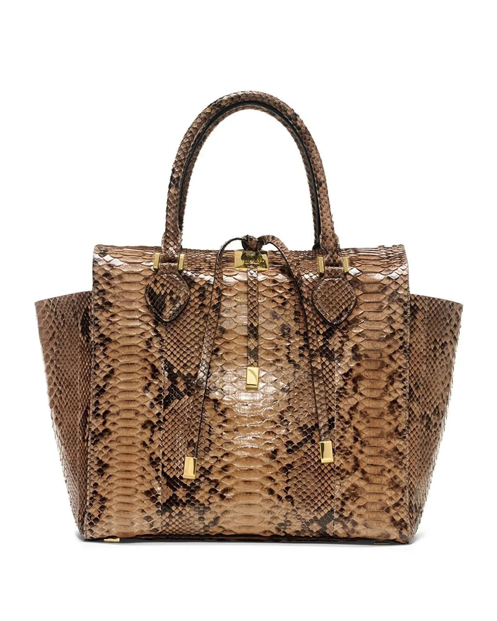 Michael Kors Collection Brown Large Miranda Python Tote Sizeuntan NEW