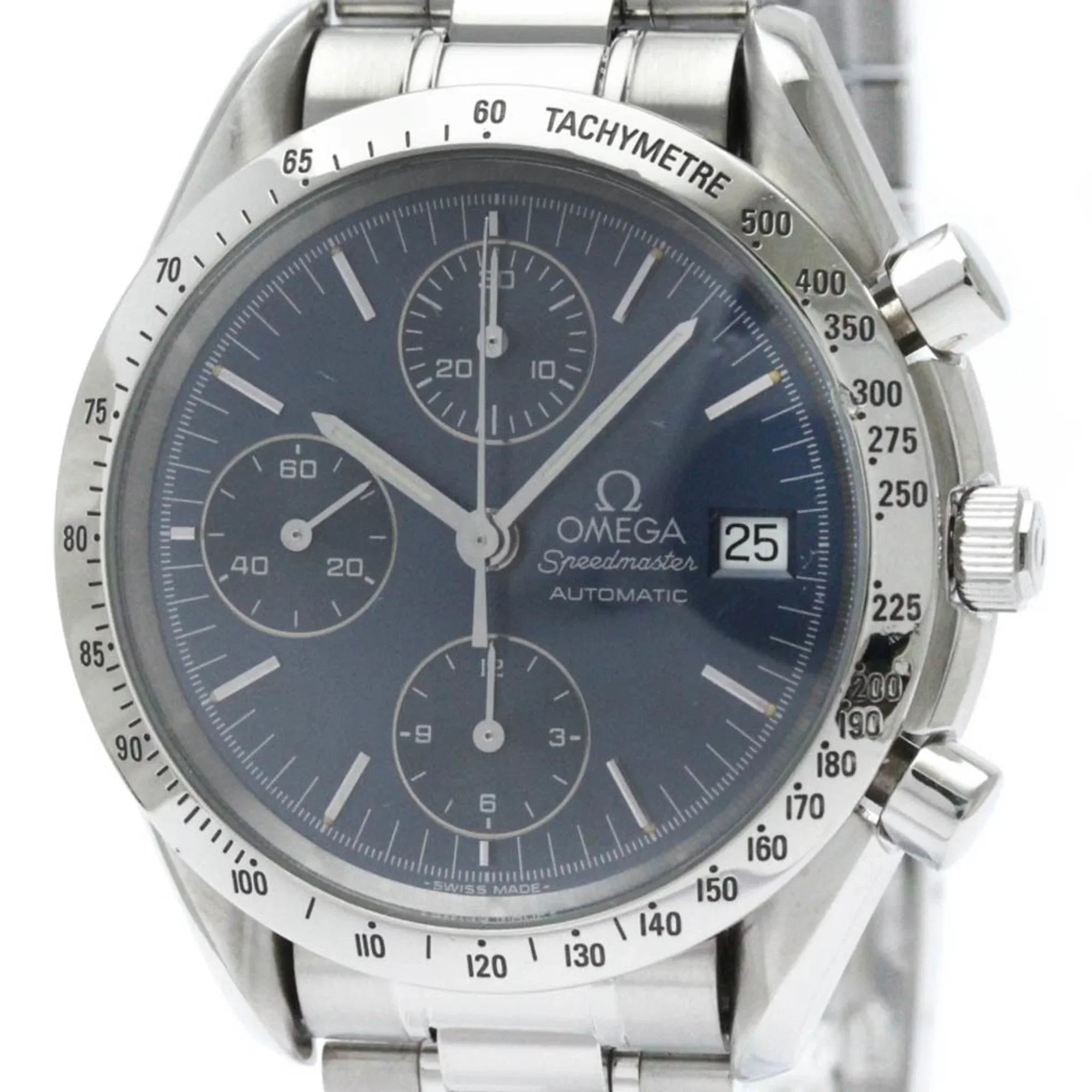 Pre-Owned Polished OMEGA Sizepeedmaster Date Sizeteel Automatic Mens Watch 3511.80 BF563399 (Good)