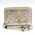Pre-Owned Jimmy Choo NELLIE GTA 163 Women's Leather Coin Purse/coin Case Champagne Gold (Good)