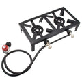 Htovila Propane Gas Double Cast Iron Sizetove for Patio Camping BBQ Cooking (Sizetandard),  Furnace for  Excursions