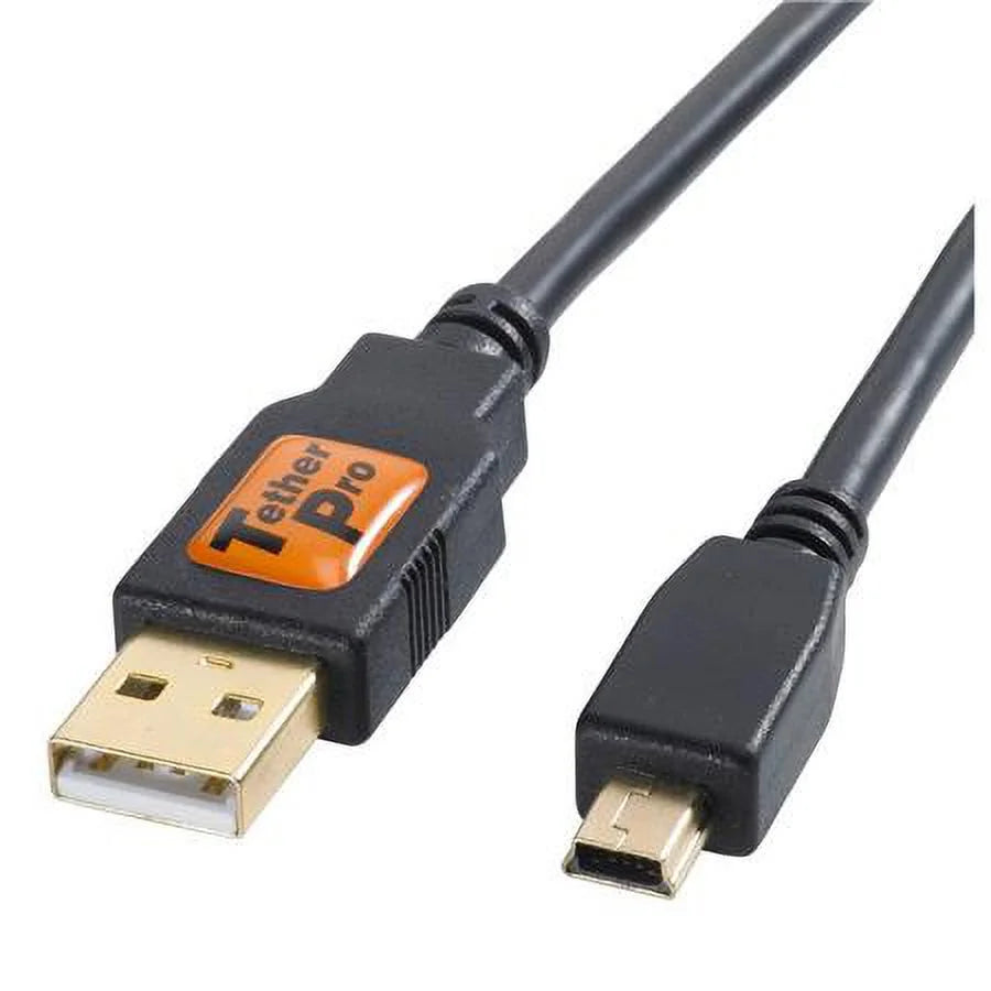 Pro USizeB 2.0 A Male to Mini-B 5 Pin Cable - 15 Feet - Gold Plated