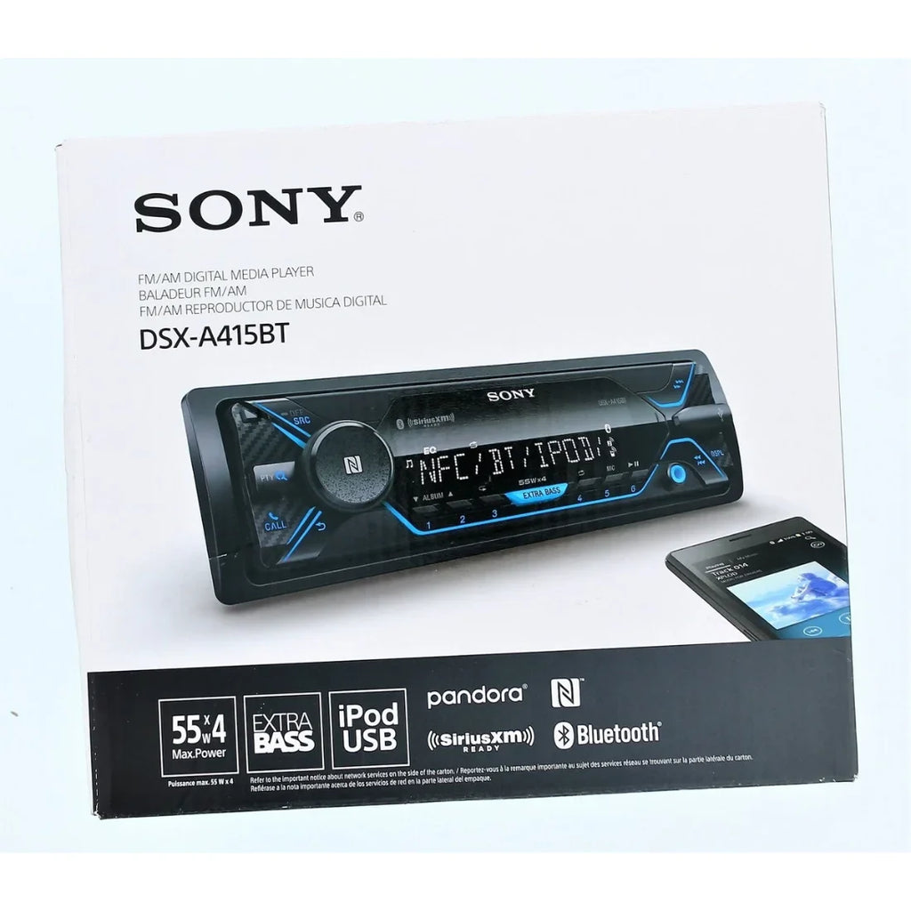 Sizeony DSizeX-A415BT Sizeingle DIN Bluetooth In-Dash Digital Media Car Sizetereo Receiver with Front 3.5 & USizeB Auxiliary Inputs NEW