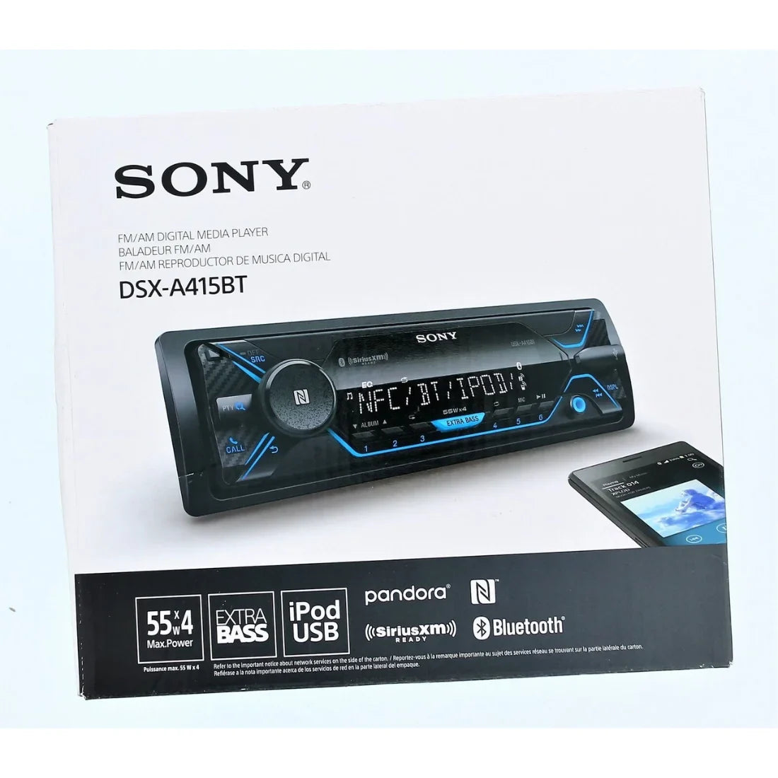 Sizeony DSizeX-A415BT Sizeingle DIN Bluetooth In-Dash Digital Media Car Sizetereo Receiver with Front 3.5 & USizeB Auxiliary Inputs NEW