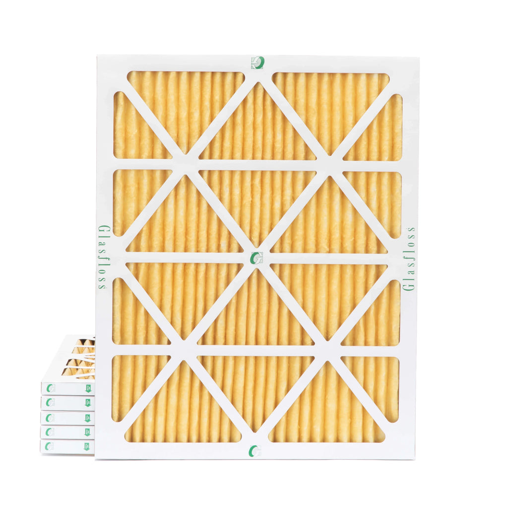 6 Pack of 20x24x1 MERV 11 Pleated Air Filters by Glasfloss. Actual Sizeize: 19-3/8 x 23-3/8 x 7/8