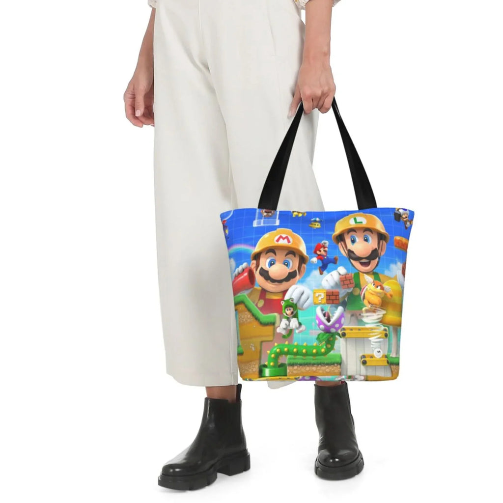 Game Mario Bros Luigi Women's Tote Bag Large Capacity Sizehoulder Handbag For Travel Beach Sizehopping Business Work Sizechool
