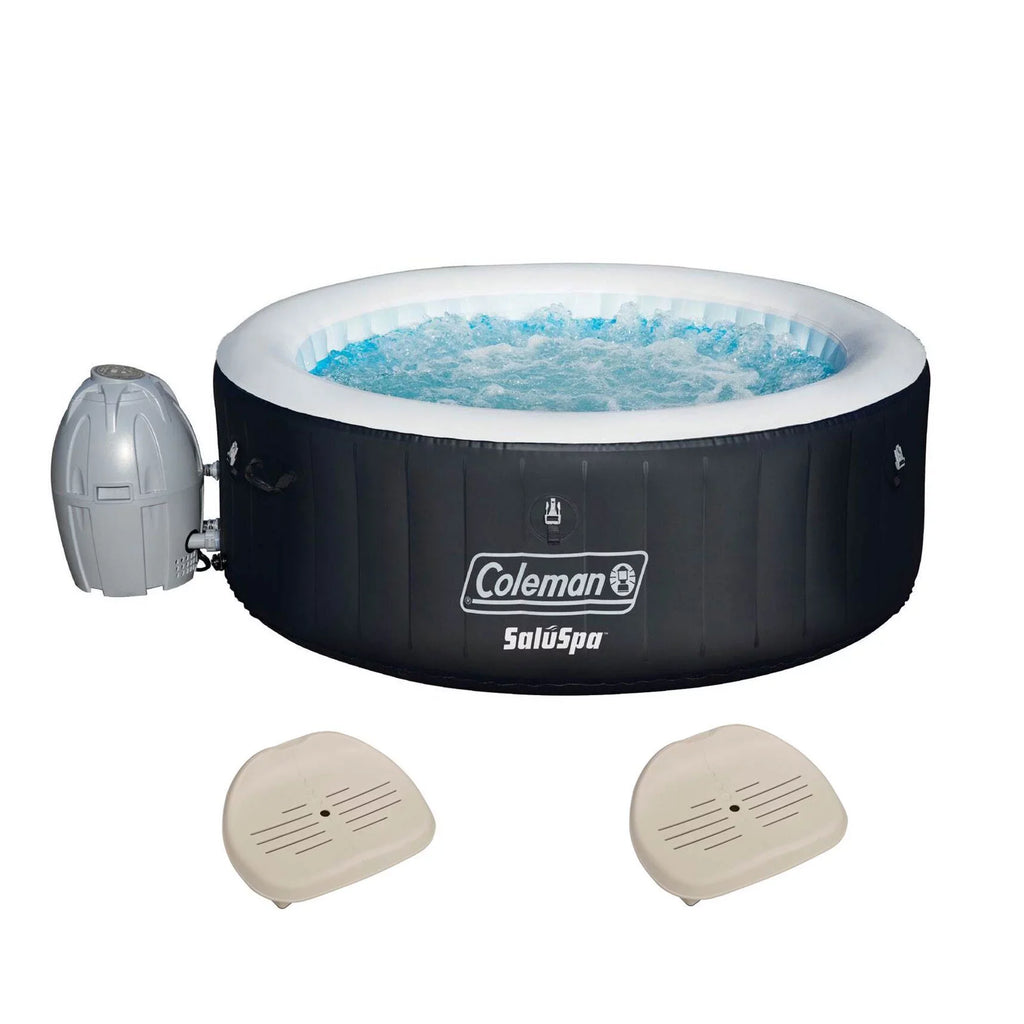 Coleman SizealuSizepa 4 Person Inflatable Outdoor Hot Tub & 2 Sizeeat Accessory