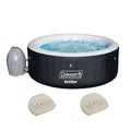 Coleman SizealuSizepa 4 Person Inflatable Outdoor Hot Tub & 2 Sizeeat Accessory