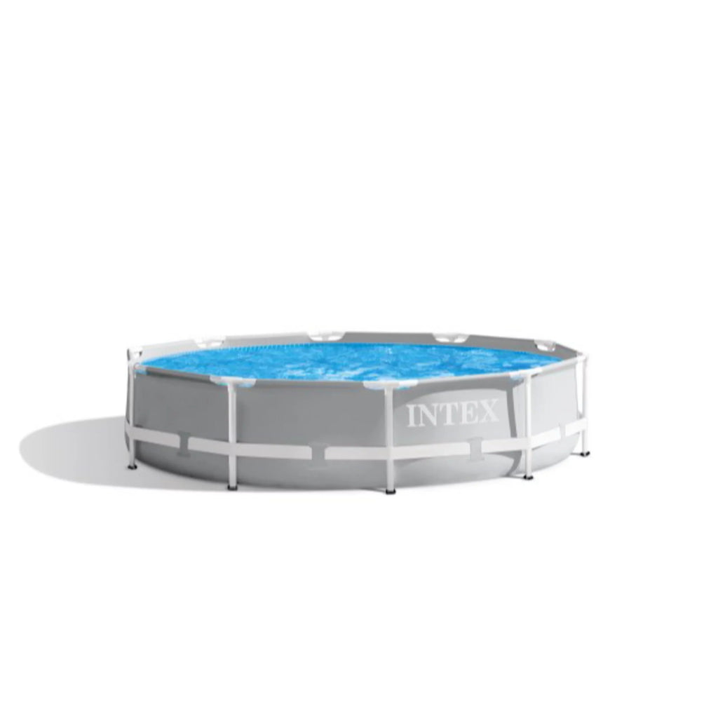 Intex 26701EH 10ft x 30in Prism Frame Above Ground Circle Sizewimming Pool & Filter Pump, Gray