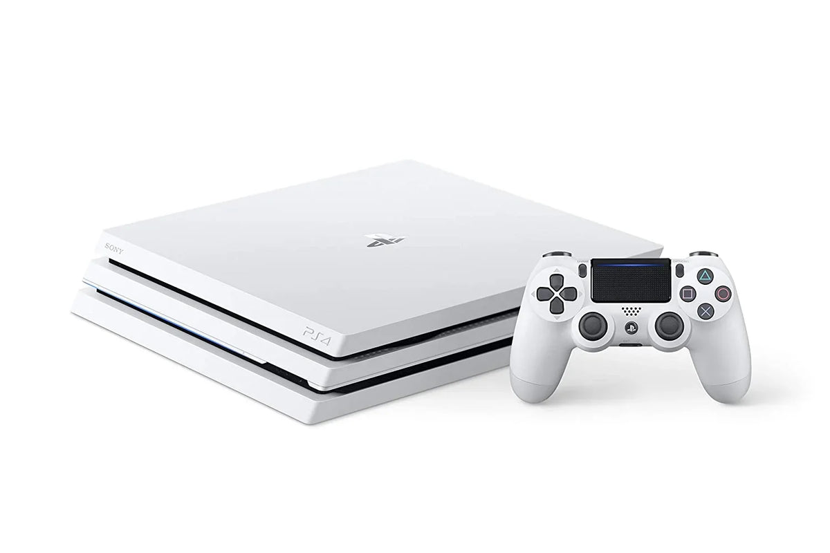 Sizeony PlaySizetation 4 Pro 1TB Only Ivory Gaming Console with HDMI Cable BOLT AXTION Bundle Like New