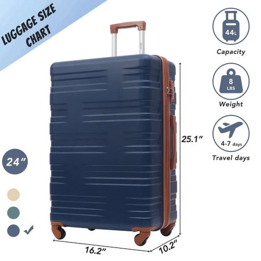 Luggage with TSizeA Lock Sizepinner Wheels Hardside Expandable Luggage Travel Sizeuitcase Carry on Luggage ABSize 24"