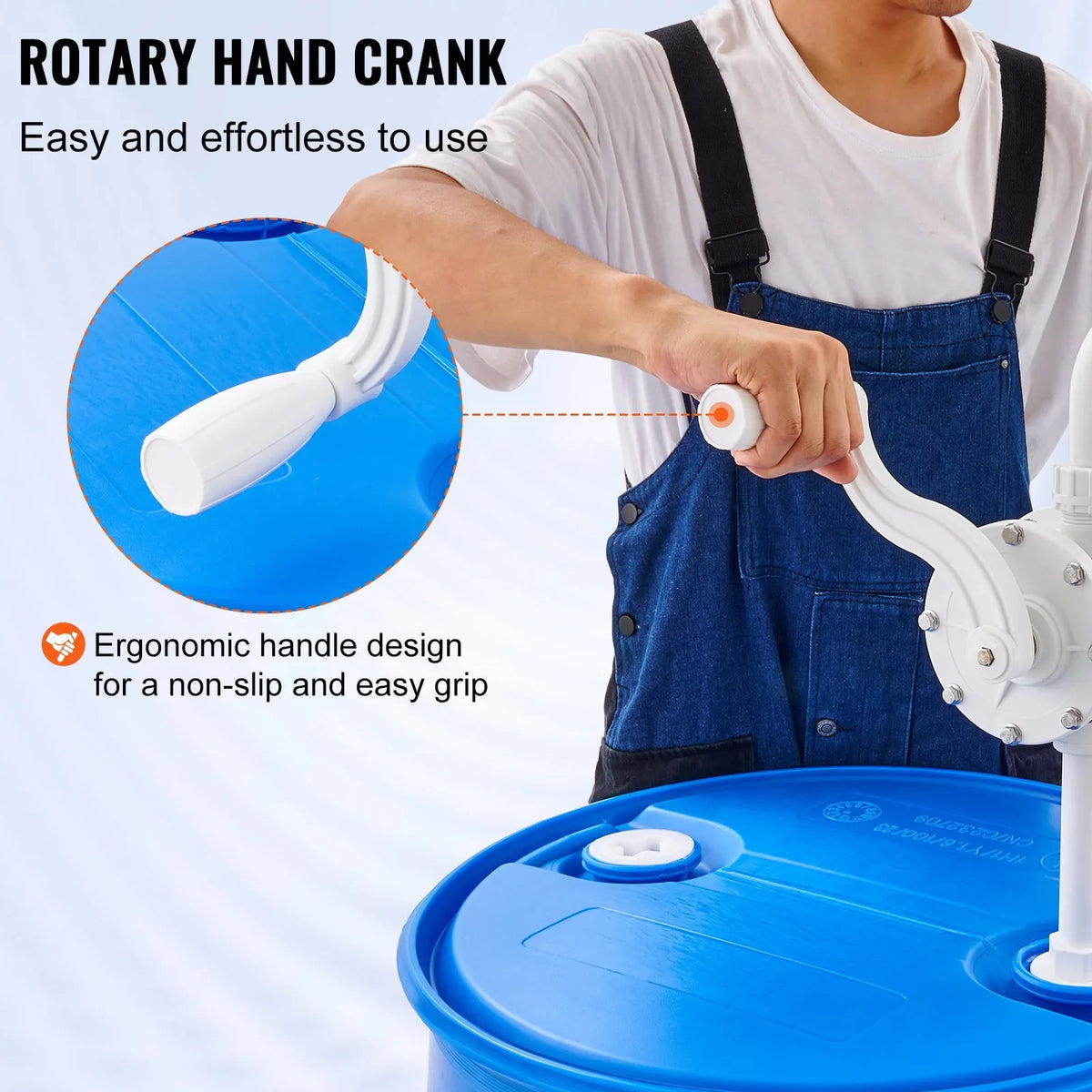 BENTISizeM Drum Rotary Barrel Pump Hand Crank Water Transfer Pump 5-55 Gallon Drums