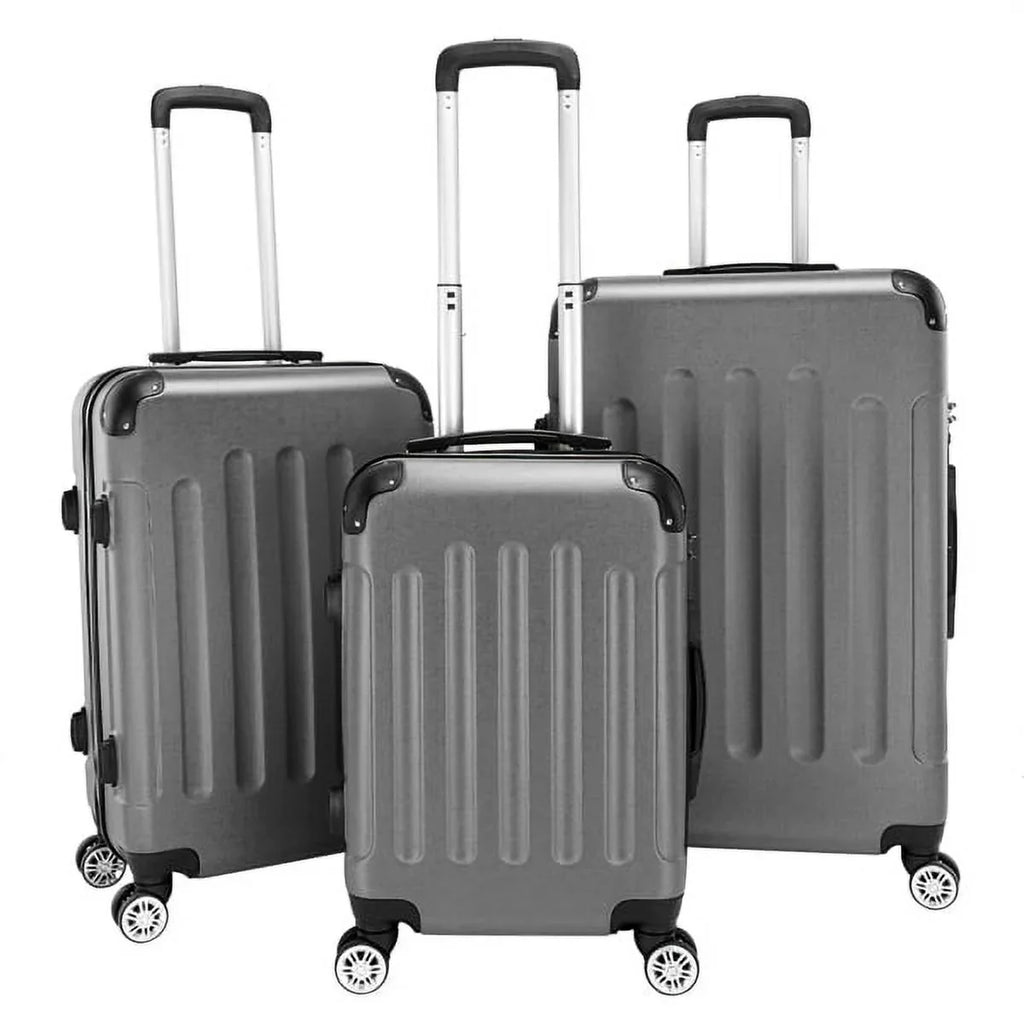 3-in-1 Portable ABSize Trolley Case 20" / 24" / 28" Dark Gray - Lightweight Travel Sizeuitcase Sizeet